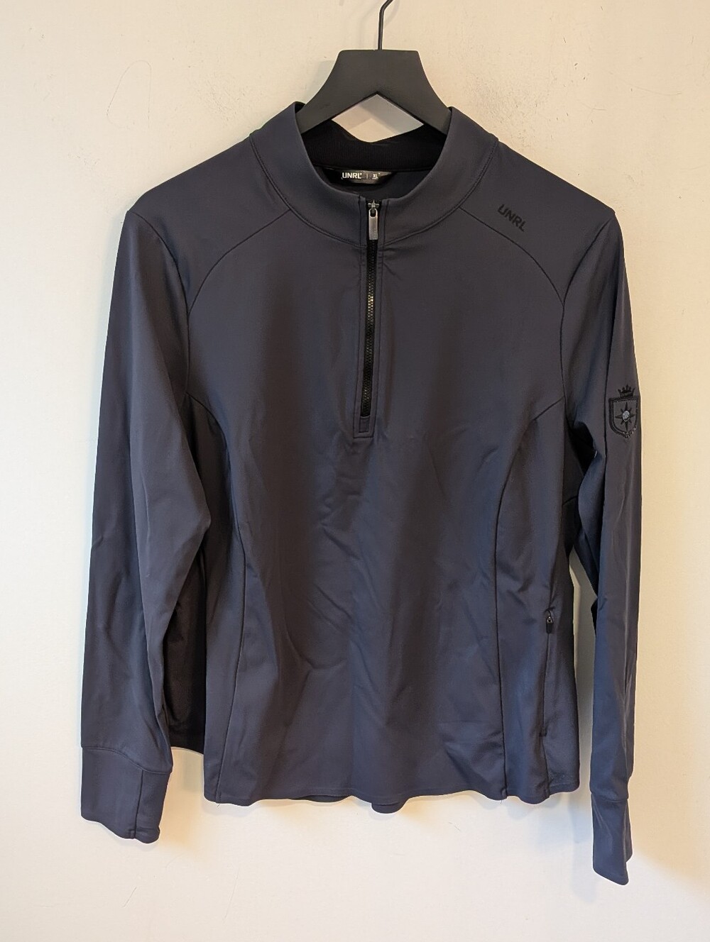 UNRL Womens Grey Athletic Golf Quarter Zip Logo Size XL